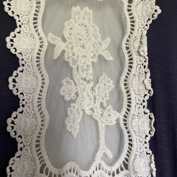 Umgee Open Front Lace Fringe Cardigan Boho Cottagecore | Size M - Picture 8 of 11